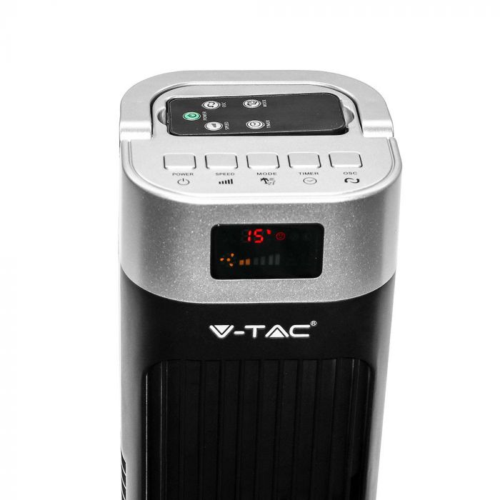 55W V-TAC ventilaator temperatuurinäidikuga, 3 töörežiimi, kaugjuhtimispult, IP20, 300x300x1200mm