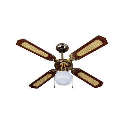 50W LED ceiling fan, 4 blades, 50W AC motor, 1xE27 bulb (not included), IP20, V-TAC