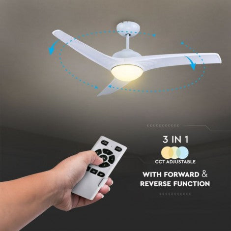 TARNE 7 PÄEVA JOOKSUL! 35W 42" LED CCT 3in1 laevalgusti koos ventilaatori ja kaugjuhtimispuldiga, IP20, V-TAC
