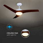 TARNE 7 PÄEVA JOOKSUL! 35W 52" LED CCT 3in1 laevalgusti koos ventilaatori ja kaugjuhtimispuldiga, IP20, V-TAC