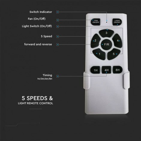 TARNE 7 PÄEVA JOOKSUL! 35W 52" LED CCT 3in1 laevalgusti koos ventilaatori ja kaugjuhtimispuldiga, IP20, V-TAC
