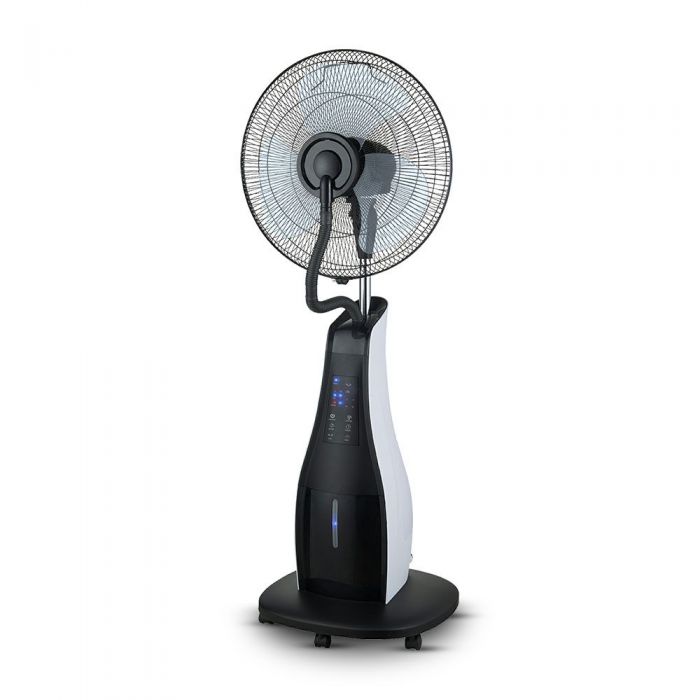 80W V-TAC fan with water vapor, with 3 speeds, timer, remote control, water tank 3.2 l, 6 wheels for easy movement