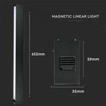 20W(1600Lm) LED magnetisk linjär armatur, IP20, DC:24V, V-TAC, svart, varmvitt ljus 3000K