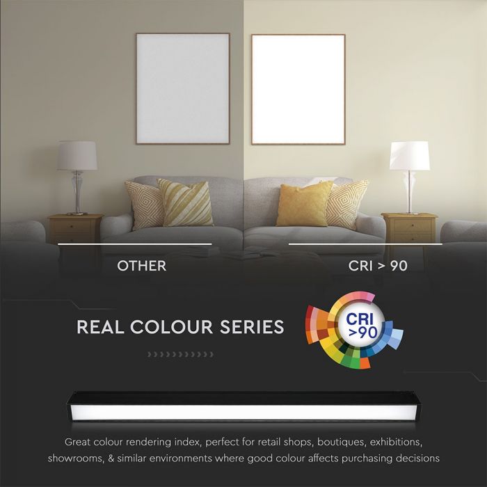 30W(2700Lm) 24V LED magnetic linear light, IP20, DC:24V, V-TAC, black, warm white light 3000K