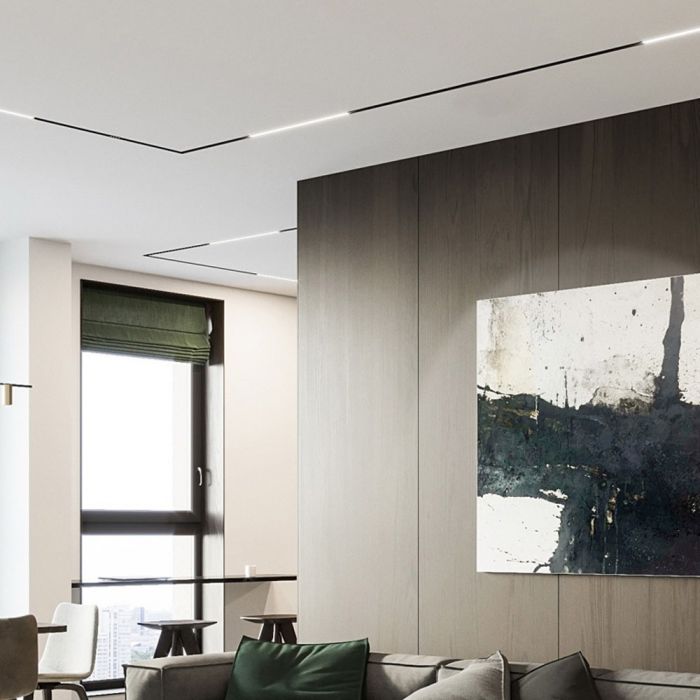 1W(35Lm) LED magnētiskais lineārais gaismeklis, IP20, DC:24, V-TAC, melns, neitrāli balta gaisma 4000K