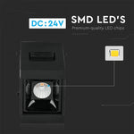1W(35Lm) LED magnetisk linjär armatur, IP20, DC:24, V-TAC, svart, neutralvit 4000K