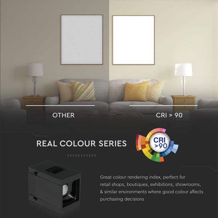 1W(35Lm) LED magnētiskais lineārais gaismeklis, IP20, DC:24, V-TAC, melns, neitrāli balta gaisma 4000K