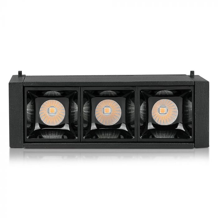 3W(240Lm) 24V LED magnetiline lineaarne valgusti, IP20, V-TAC, must, soe valge valgus 3000K