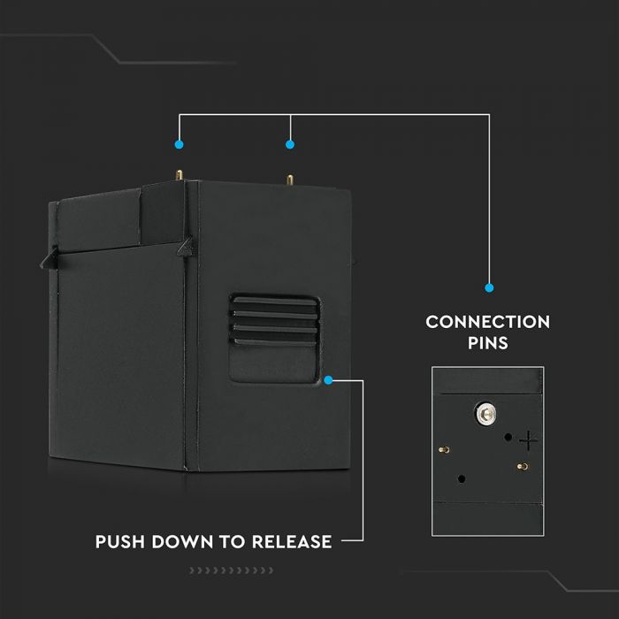 3W(240Lm) 24V LED magnetic linear light, IP20, V-TAC, black, warm white light 3000K