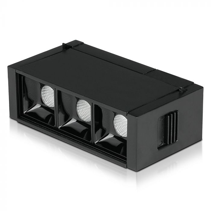 3W(240Lm) 24V LED magnētiskais lineārais gaismeklis, IP20, V-TAC, melns, neitrāli balta gaisma 4000K