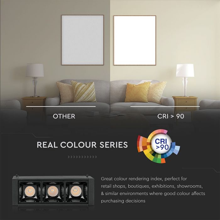 3W(240Lm) LED magnetic linear light, IP20, DC:24V, V-TAC, black, neutral white light 4000K