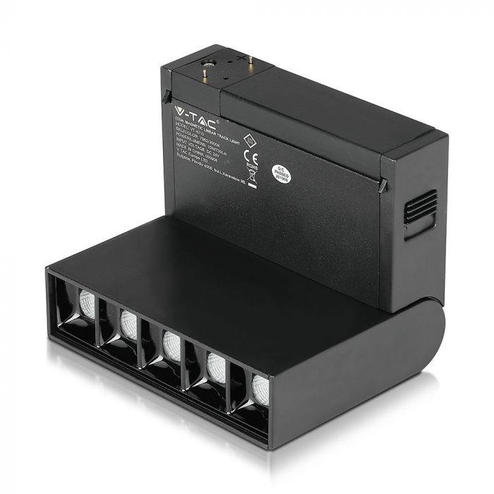 Светодиодный магнитный линейный светильник 10W(700Lm) 24V, IP20, V-TAC, черный, теплый белый свет 3000K