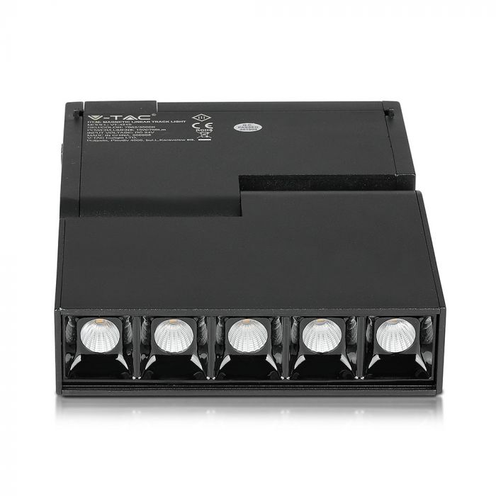 Светодиодный магнитный линейный светильник 10W(700Lm) 24V, IP20, V-TAC, черный, теплый белый свет 3000K