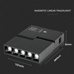 Светодиодный магнитный линейный светильник 10W(700Lm) 24V, IP20, V-TAC, черный, теплый белый свет 3000K