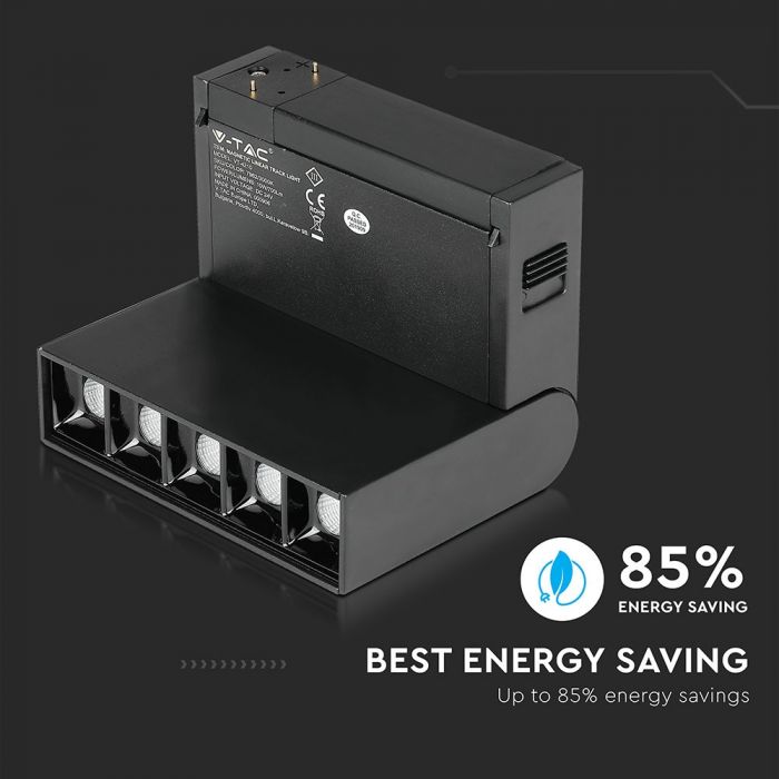 Светодиодный магнитный линейный светильник 10W(700Lm) 24V, IP20, V-TAC, черный, теплый белый свет 3000K