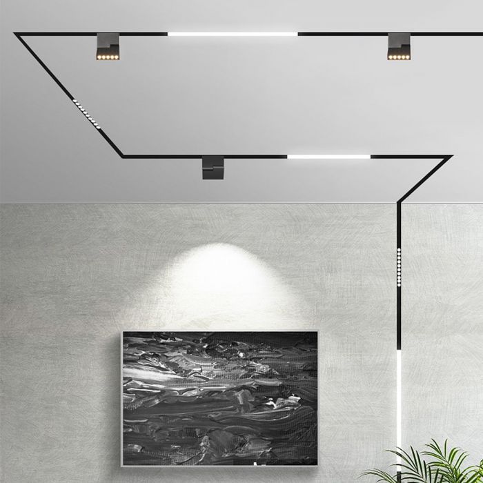 10W(700Lm) LED magnetisk linjär armatur, IP20, DC:24V, V-TAC, svart, neutralvitt ljus 4000K
