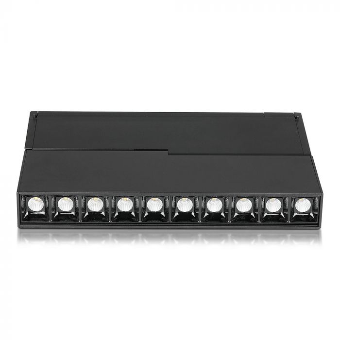 20W(1200Lm) 24V светодиодный магнитный линейный светильник, IP20, V-TAC, черный, теплый белый свет 3000K