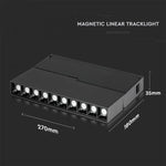 20W(1200Lm) 24V LED magnetic linear light, IP20, V-TAC, black, warm white light 3000K
