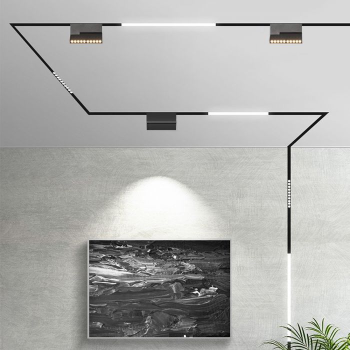 20W(1200Lm) LED magnētiskais lineārais gaismeklis, IP20,  DC:24V, V-TAC, melns, neitrāli balta gaisma 4000K