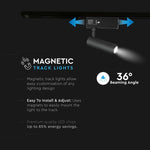 15W(900Lm) DC:24V LED-magnetarmatur, IP20, DC:24V, V-TAC, svart, varmvitt ljus 3000K