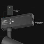 15W (900Lm) 24V LED magnetiline valgusti, IP20, DC:24V, V-TAC, must, neutraalne valge valgus 4000K