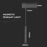 15W(1000Lm) 24V LED magnetic linear light, IP20, DC:24V, V-TAC, black, warm white light 3000K