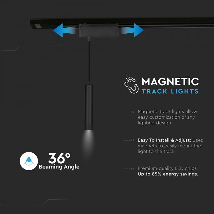 15W(1000Lm) 24V LED magnetic linear luminaire, V-TAC, IP20, neutral white light 4000K