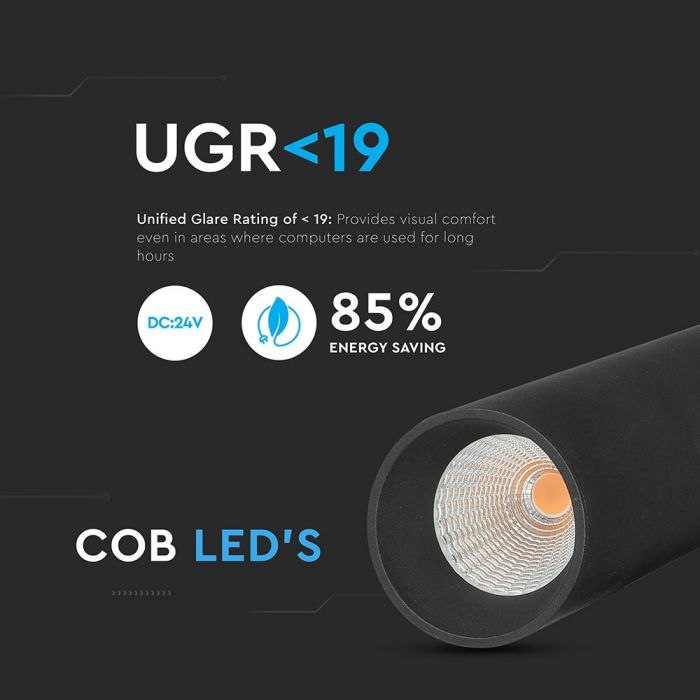 15W(1000Lm) 24V LED magnetic linear luminaire, V-TAC, IP20, neutral white light 4000K
