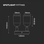 LED laevalgusti, 2XGU10, valge, V-TAC, IP20, max 2x35W