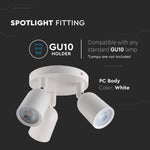 LED Ceiling light, 3XGU10, white, V-TAC, IP20, max 3x35W