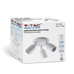 LED Ceiling light, 3XGU10, white, V-TAC, IP20, max 3x35W