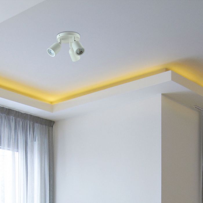 LED Ceiling light, 3XGU10, white, V-TAC, IP20, max 3x35W