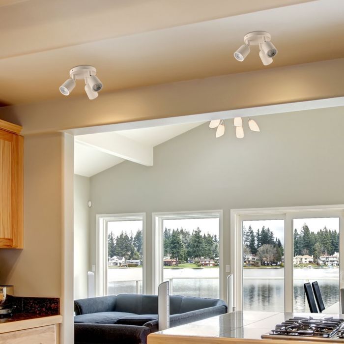 LED Ceiling light, 3XGU10, white, V-TAC, IP20, max 3x35W