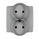 2-viet. kontaktligzdas meh. DECO bez zemējuma, z/a, IP20, sudraba metālika