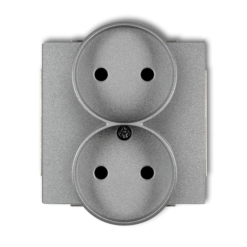 2-viet. kontaktligzdas meh. DECO Soft bez zemējuma, z/a, IP20, balta