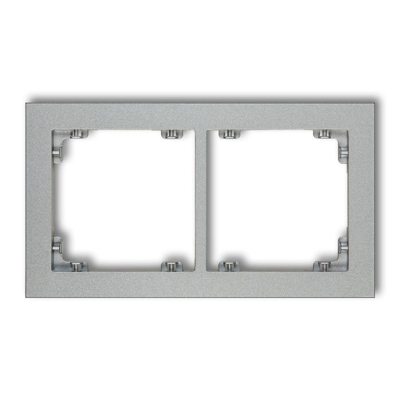 Universal 2-seater plastic frame DECO, metallic silver