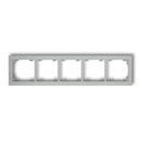 Universal plastic frame for 5 seats DECO, metallic silver