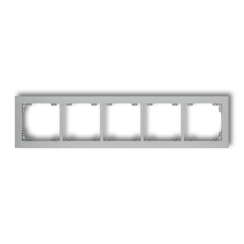 Universāls 5-vietīgs plastmasas rāmis DECO, sudraba metālika