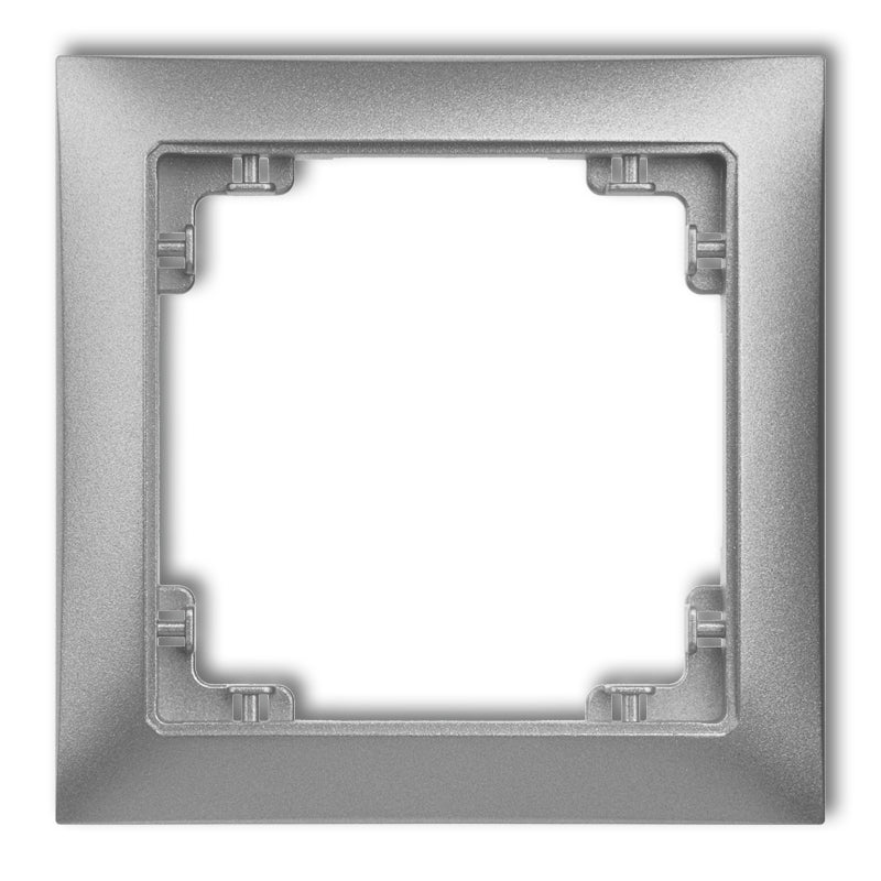 Universāls 1-vietīgs plastmasas rāmis DECO Soft, sudraba metālika