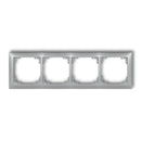 Universāls 4-vietīgs plastmasas rāmis DECO Soft, sudraba metālika