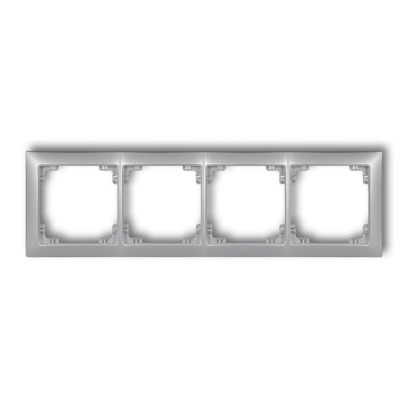 Universal 4-seater plastic frame DECO Soft, metallic silver