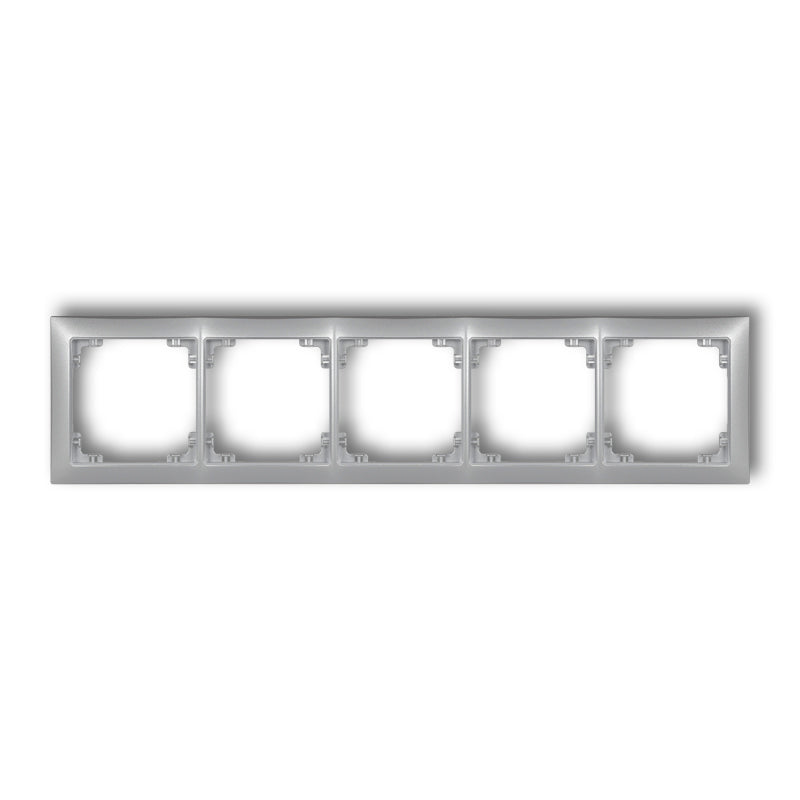 Universal plastic frame for 5 seats DECO Soft, metallic silver