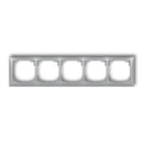 Universal plastic frame for 5 seats DECO Soft, metallic silver