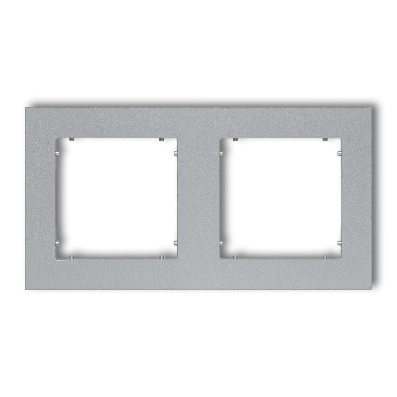 Universal 2-seater plastic frame MINI, silver metallic