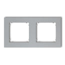 Universal 2-seater plastic frame MINI, silver metallic