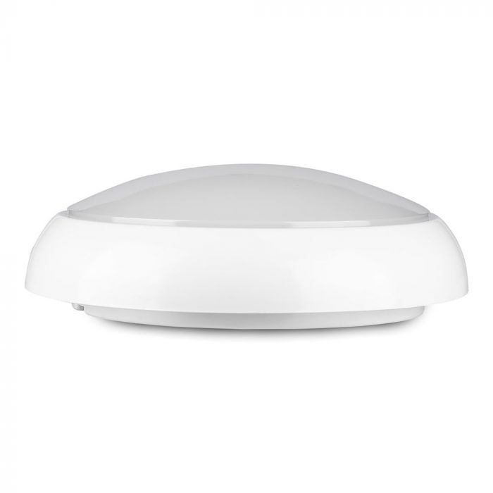 17W(1500Lm) LED plafons, balts, apaļš, IP65, V-TAC SAMSUNG, ar mikroviļņu sensoru un avārijas akumulatoru, neitrāli balta gaisma 4000K