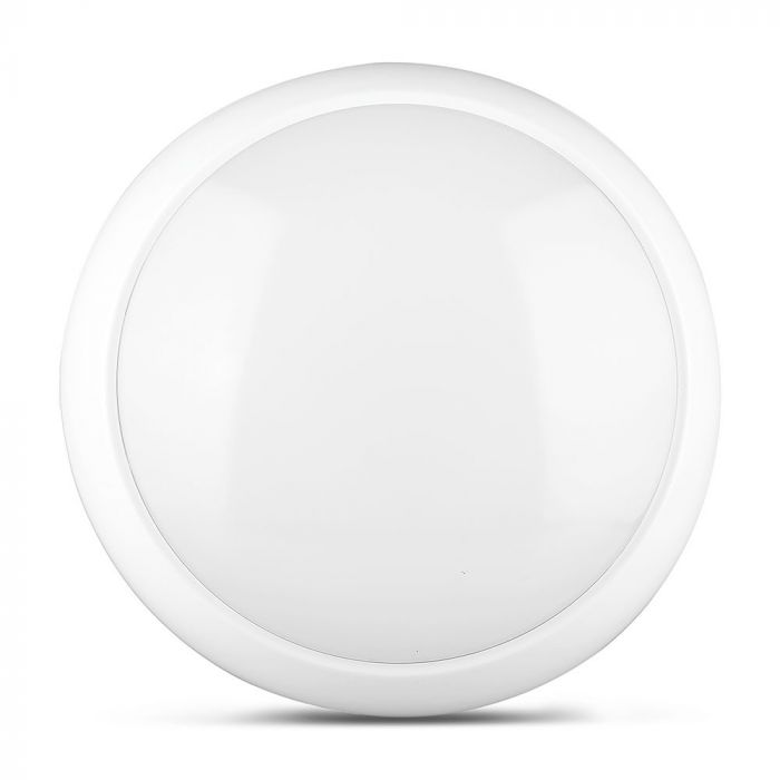 17W(1500Lm) LED plafons, balts, apaļš, IP65, V-TAC SAMSUNG, ar mikroviļņu sensoru un avārijas akumulatoru, neitrāli balta gaisma 4000K