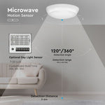 17W(1500Lm) LED plafons, balts, apaļš, IP65, V-TAC SAMSUNG, ar mikroviļņu sensoru un avārijas akumulatoru, neitrāli balta gaisma 4000K