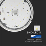 17W(1500Lm) LED plafons, balts, apaļš, IP65, V-TAC SAMSUNG, ar mikroviļņu sensoru un avārijas akumulatoru, neitrāli balta gaisma 4000K