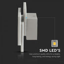 Provförsäljning 12W(1100Lm) LED-vägglampor, fyrkantiga, V-TAC, IP20, aluminium, neutralvit 4000K